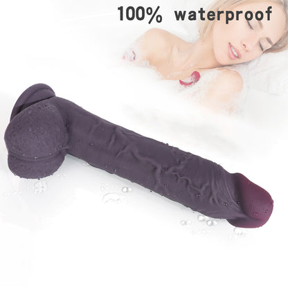 DILDO RÉALISTE EN SILICONE NOIR 10 POUCES 2.0