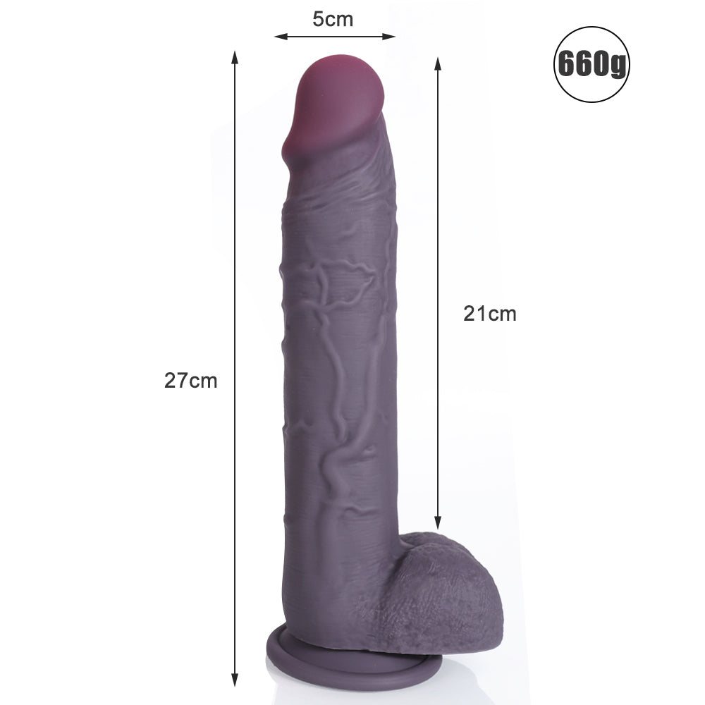 DILDO RÉALISTE EN SILICONE NOIR 10 POUCES 2.0