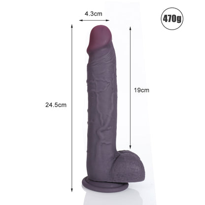 DILDO RÉALISTE EN SILICONE NOIR 10 POUCES 2.0