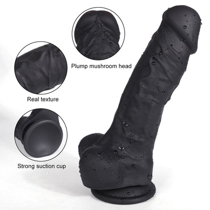 DILDO RÉALISTE EN SILICONE NOIR 7 POUCES BBC