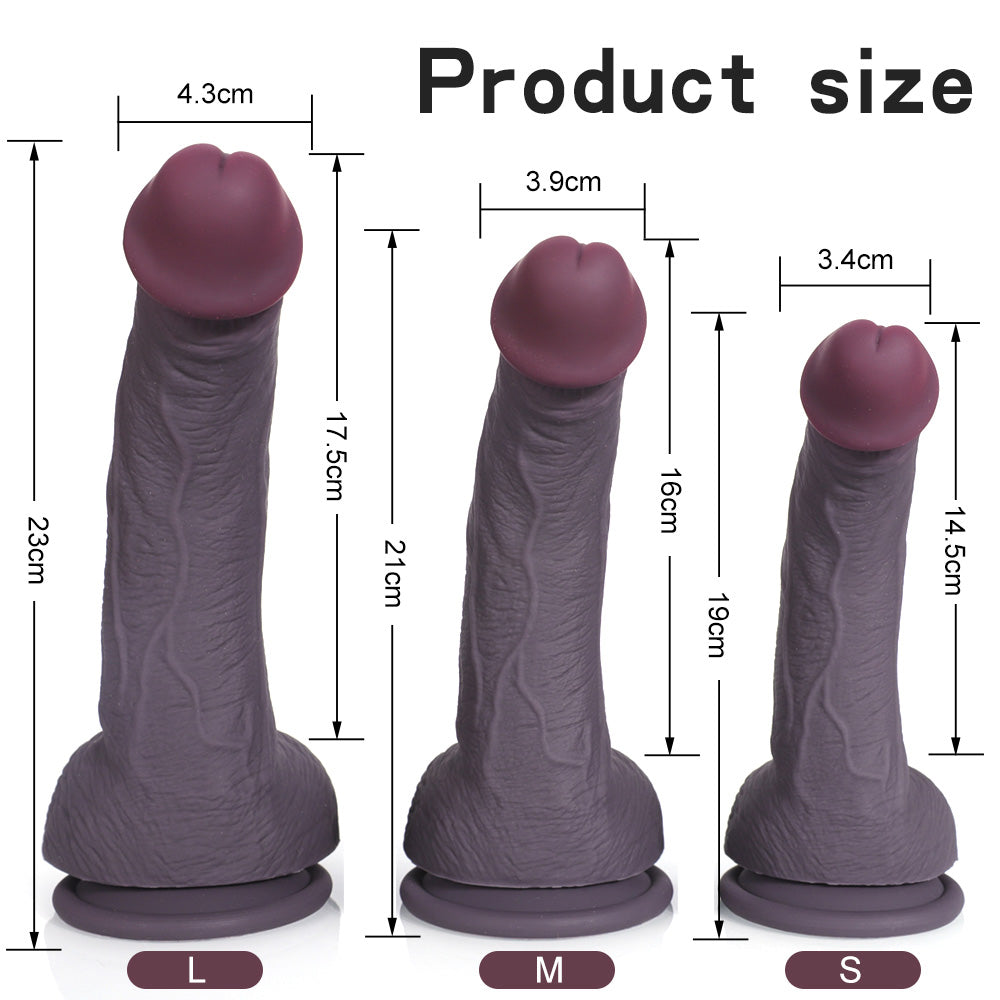 DILDO RÉALISTE EN SILICONE NOIR 9 POUCES 1.0