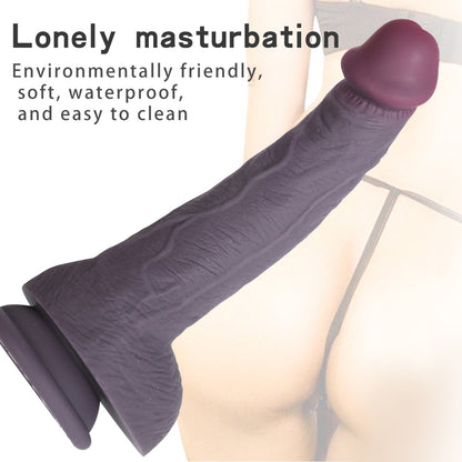 DILDO RÉALISTE EN SILICONE NOIR 9 POUCES 1.0