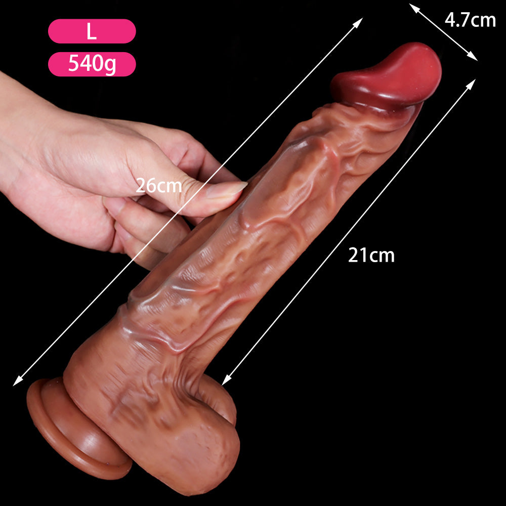 DILDO RÉALISTE EN SILICONE 10 POUCES MARRON