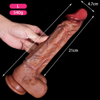 DILDO RÉALISTE EN SILICONE 10 POUCES MARRON