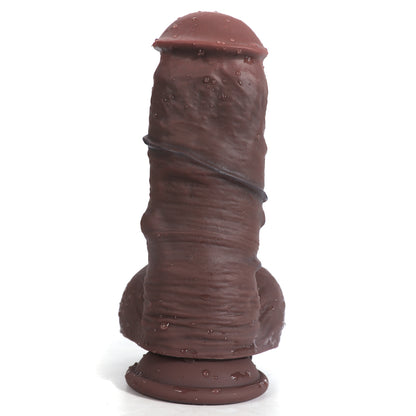 REALISTIC DILDO ANAL SILICONE 8 INCH FLESH&COFFEE COLOR