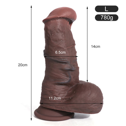 REALISTIC DILDO ANAL SILICONE 8 INCH FLESH&COFFEE COLOR