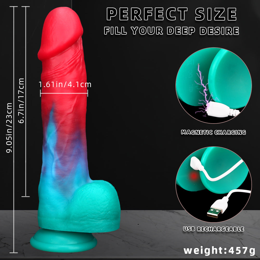 REALISTIC DILDO ANAL VIBRATING SILICONE 9 INCH