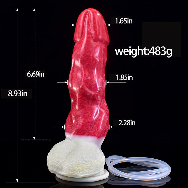 SQUIRTING DILDO ANAL MONSTER 9 INCH RED