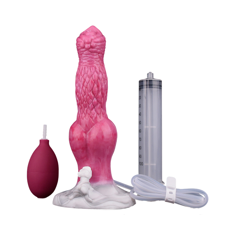SQUIRTING DILDO ANAL SILICONE 8 INCH EJACULATING PINK