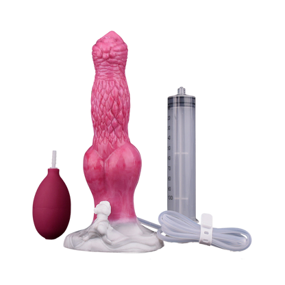SQUIRTING DILDO ANAL SILICONE 8 INCH EJACULATING PINK