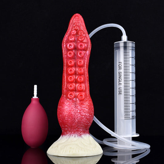 SQUIRTING DILDO ANAL MONSTER 7 INCH RED SOFT