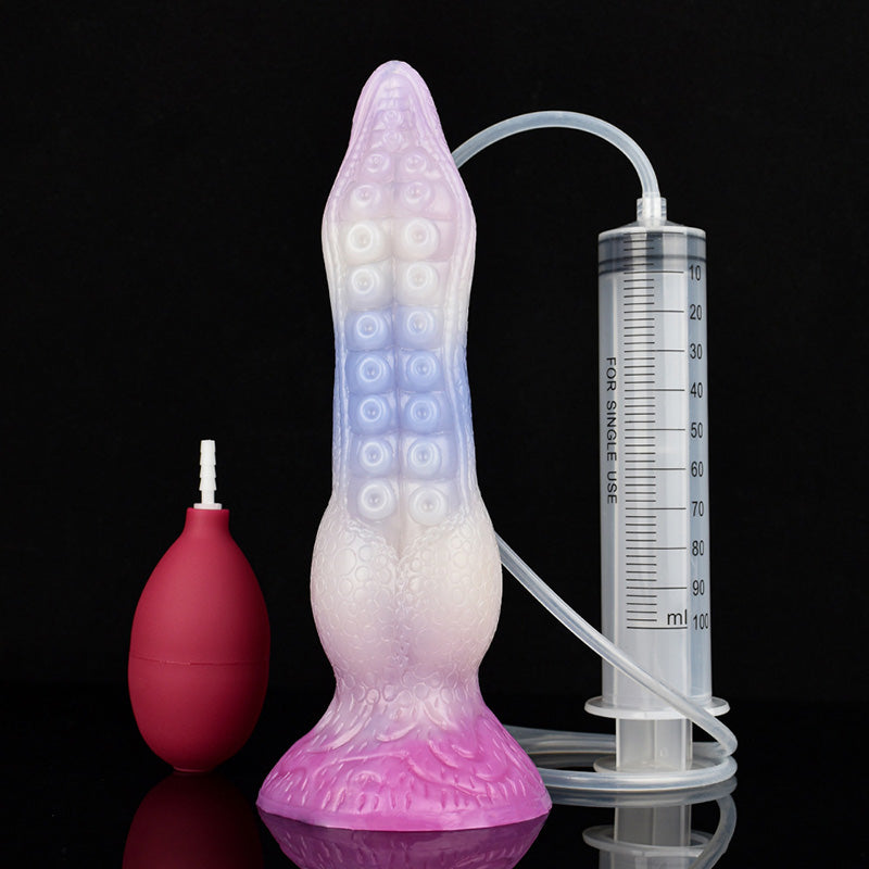 SQUIRTING DILDO ANAL MONSTER 7 INCH RED SOFT