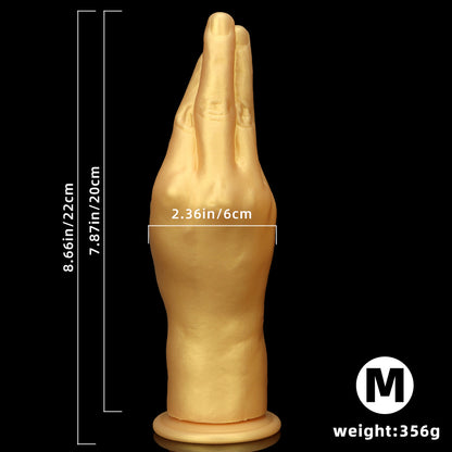 HUGE ANAL DILDO ARM SHAPE SILICONE 11 INCH GOLD