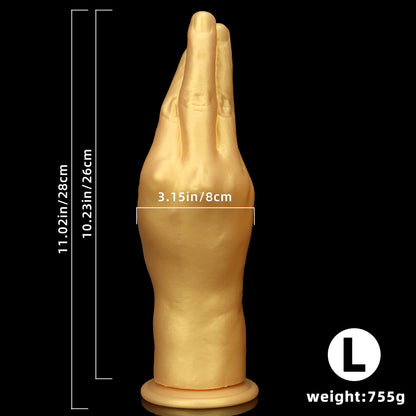 HUGE ANAL DILDO ARM SHAPE SILICONE 11 INCH GOLD