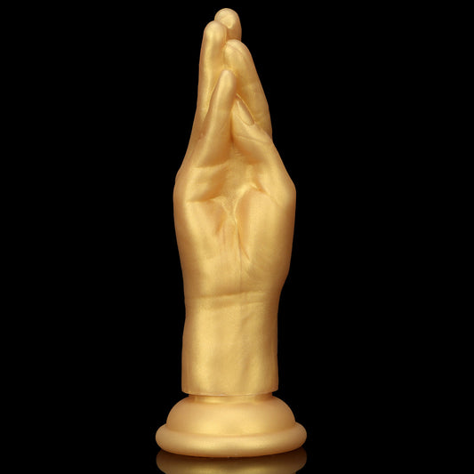 HUGE ANAL DILDO ARM SHAPE SILICONE 11 INCH GOLD