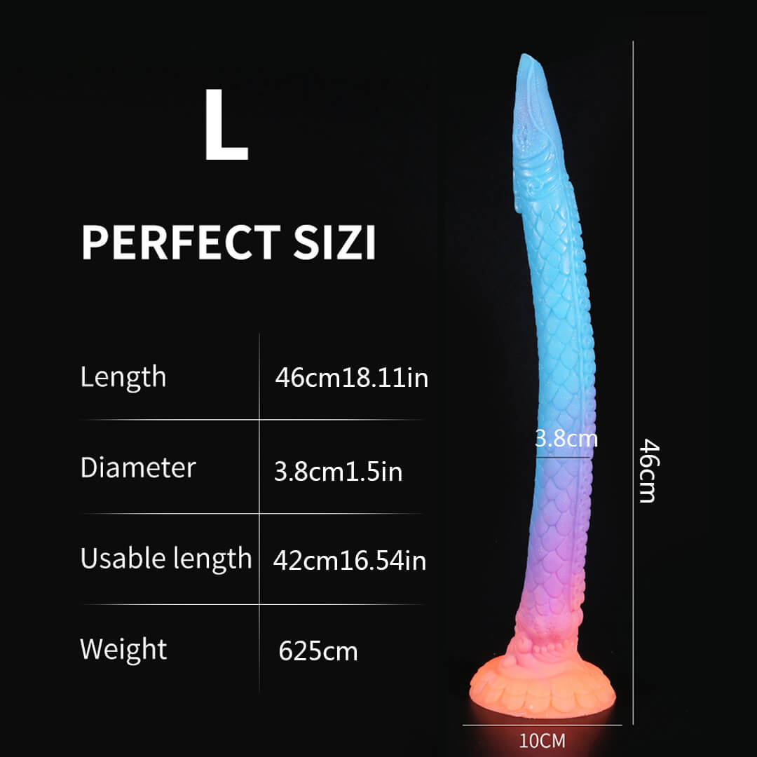 LONG ANAL DILDO MONSTER SILICONE 18 INCH GLOW IN THE DARK