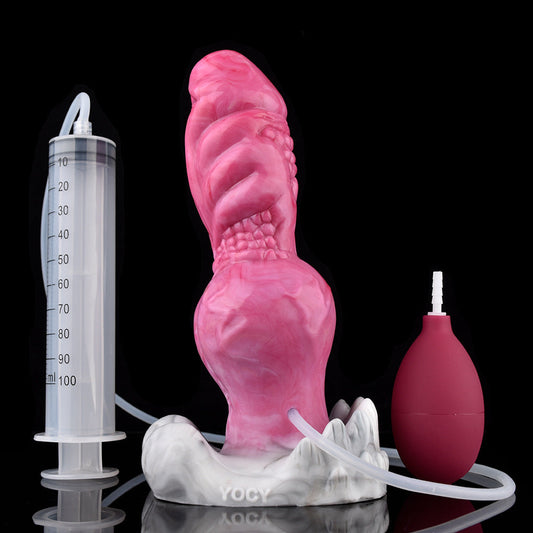 SQUIRTING DILDO ANAL MONSTER  SILICONE 8 INCH PINK