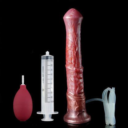 HORSE DILDO ANAL SQUIRTING LONG 11 INCH RED