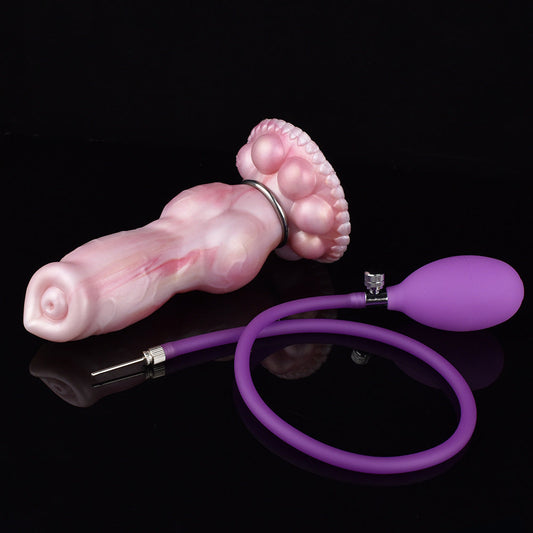 MONSTER DILDO ANAL INFLATABLE SILICONE 8 INCH PINK