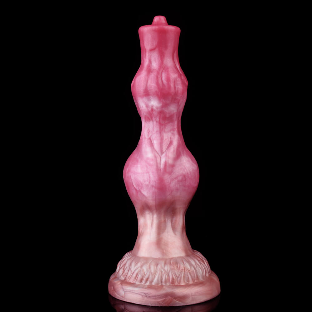 DILDO POUR CHIEN NOUÉ EN SILICONE 8 POUCES ROUGE