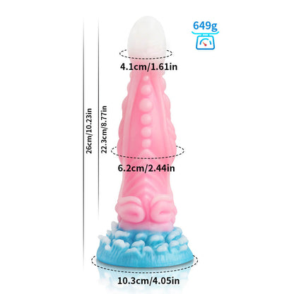 MONSTER ANAL DILDO GLOW IN THE DARK SILICONE 10 INCH KNOTTED