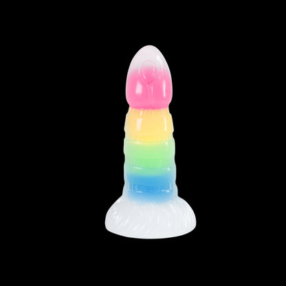 DILDO FANTASY NOUÉ BRILLE DANS LE NOIR EN SILICONE 7 POUCES