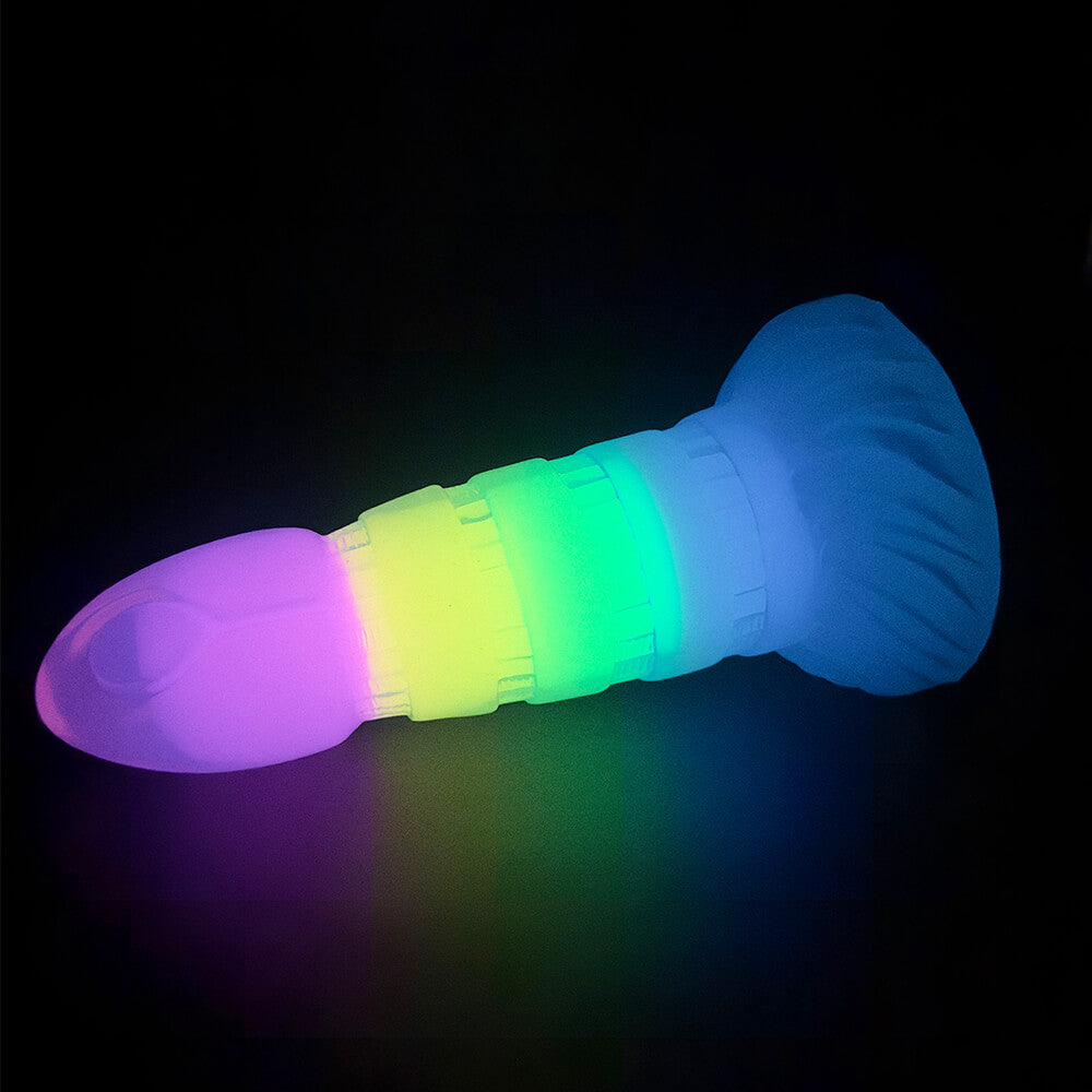 DILDO FANTASY NOUÉ BRILLE DANS LE NOIR EN SILICONE 7 POUCES