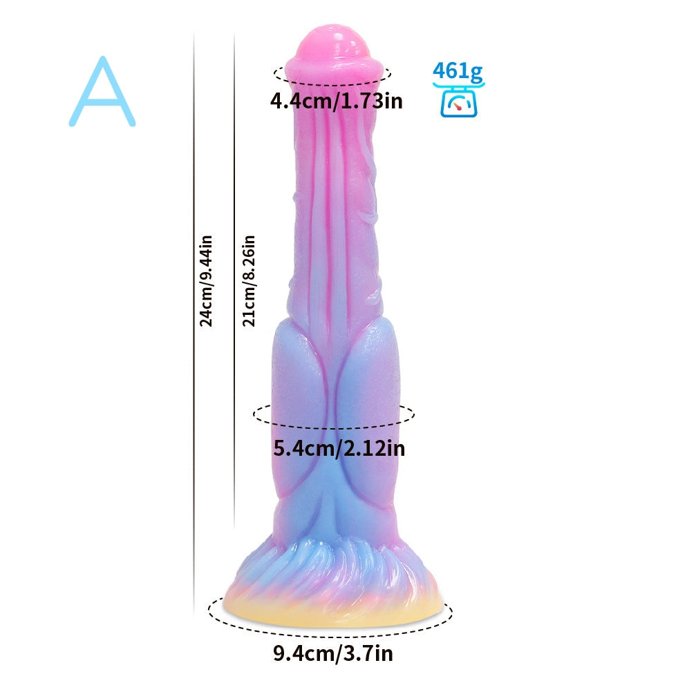 MONSTER DILDO ANAL SILICONE 9 INCH GLOW IN THE DARK