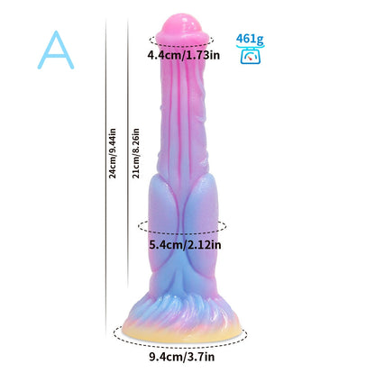 MONSTER DILDO ANAL SILICONE 9 INCH GLOW IN THE DARK