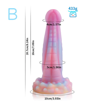 MONSTER DILDO ANAL SILICONE 9 INCH GLOW IN THE DARK