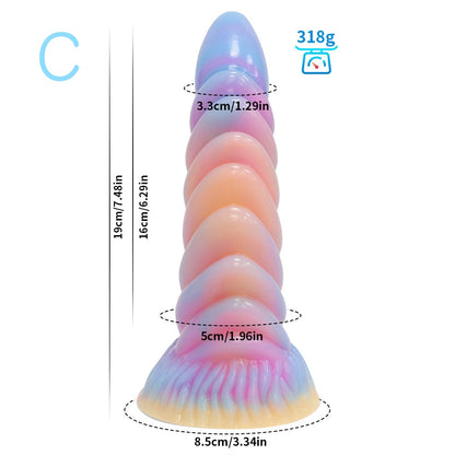 MONSTER DILDO ANAL SILICONE 9 INCH GLOW IN THE DARK