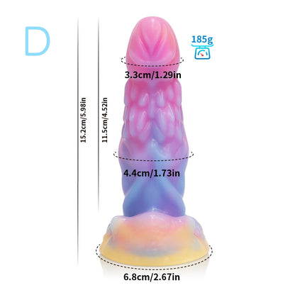 MONSTER DILDO ANAL SILICONE 9 INCH GLOW IN THE DARK