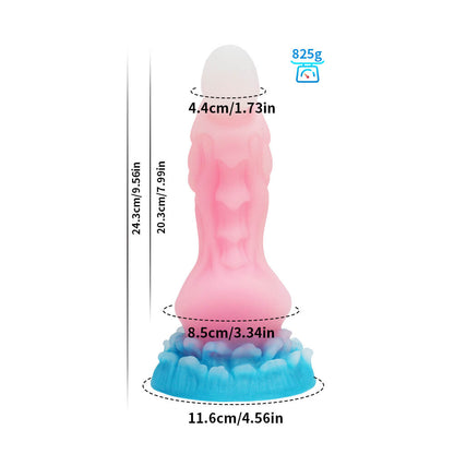 MONSTER DILDO ANAL SILICONE 9 INCH  GLOW IN THE DARK