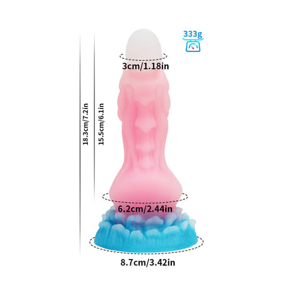 MONSTER DILDO ANAL SILICONE 9 INCH  GLOW IN THE DARK