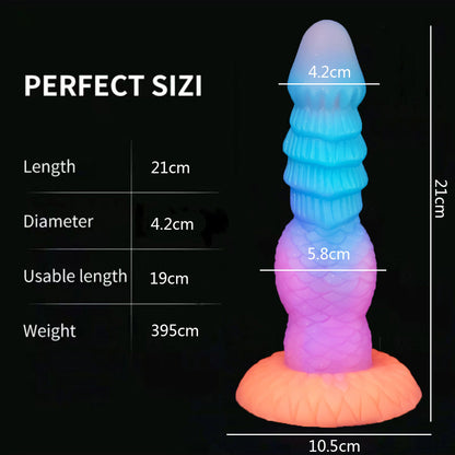 MONSTER DILDO ANAL 8 INCH GLOW IN THE DARK