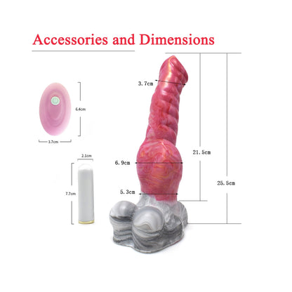 MONSTER DILDO ANAL VIBRATING SILICONE LONG 10 INCH PINK