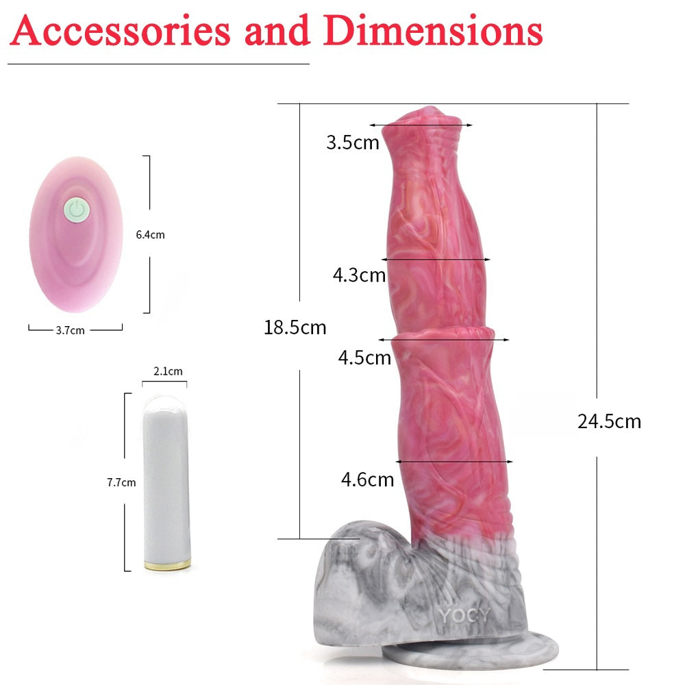 HORSE DILDO ANAL VIBRATING SILICONE 9 INCH PINK