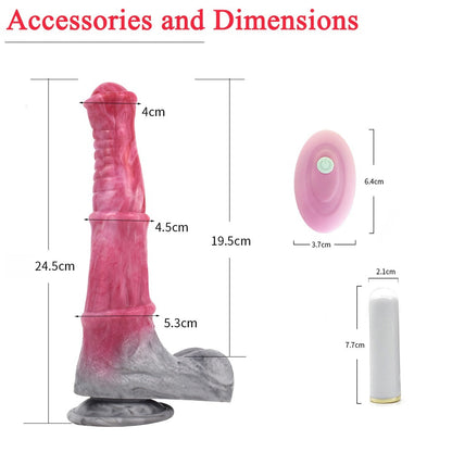 HORSE DILDO ANAL VIBRATING SILICONE 9 INCH PINK