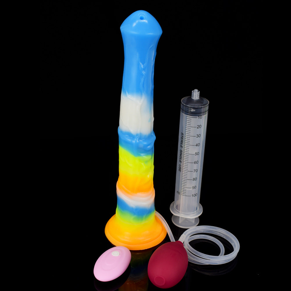 SQUIRTING DILDO ANAL SILICONE 11 INCH GLOW IN THE DARK