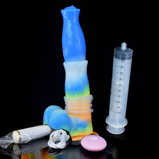 HORSE DILDO ANAL SILICONE 9 INCH BLUE VIBRATING